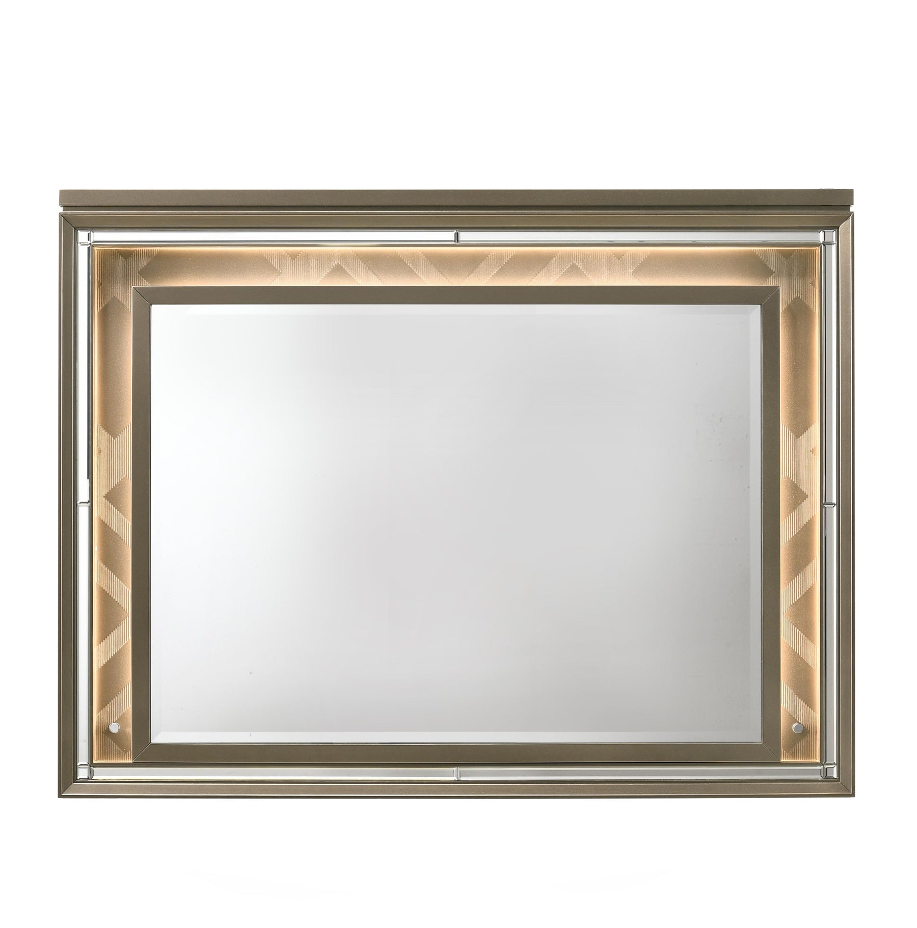 Skylar LED & Dark Champagne Mirror w/LED Half Price Furniture