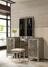 Skylar LED & Dark Champagne Vanity Desk & Mirror Half Price Furniture