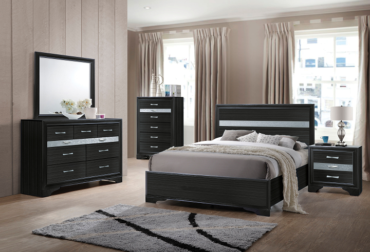 Naima Black Twin Bed  Half Price Furniture