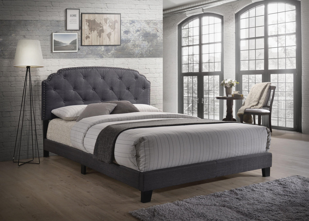 Tradilla Gray Fabric Queen Bed  Half Price Furniture