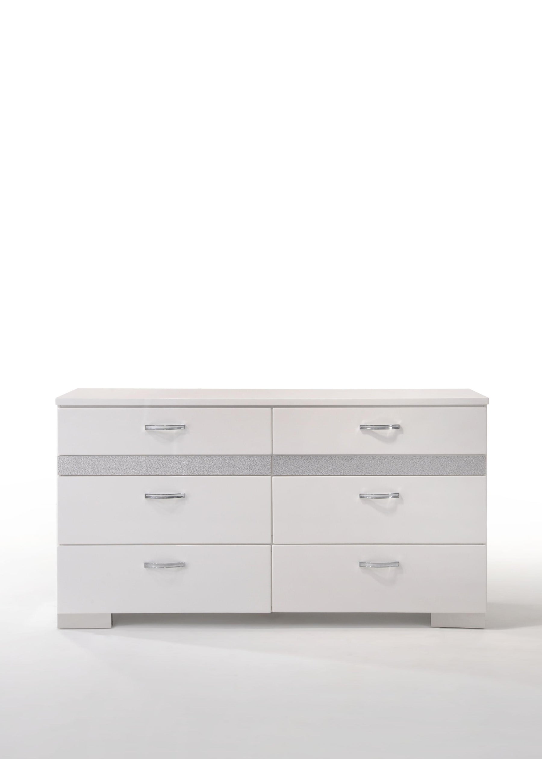 Naima II White High Gloss Dresser Half Price Furniture