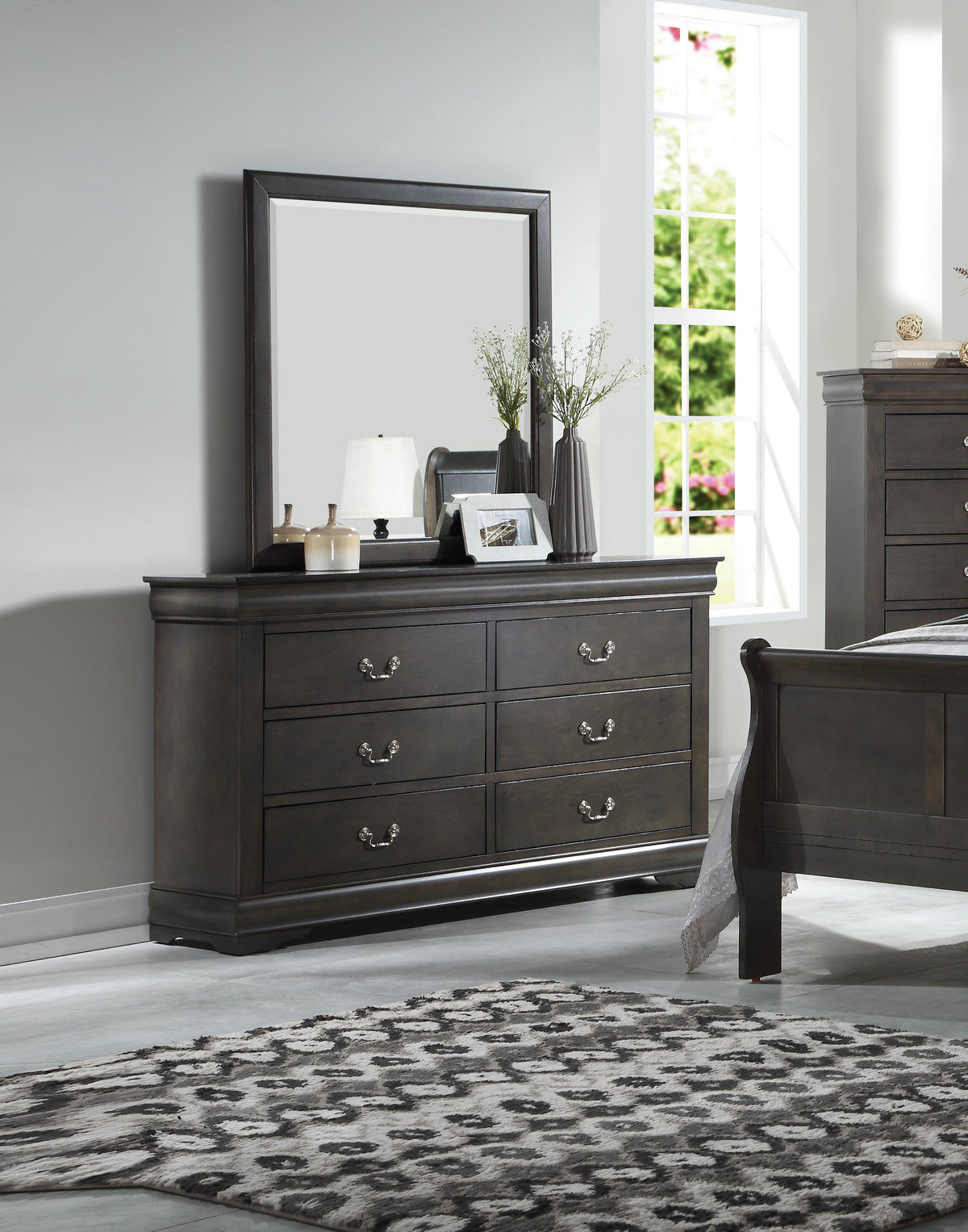 Louis Philippe Dark Gray Dresser  Half Price Furniture