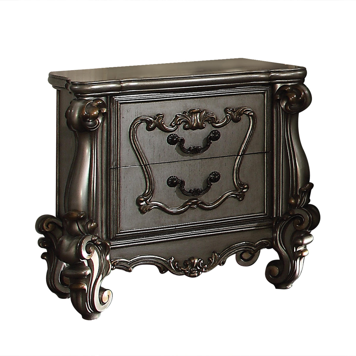 Versailles Antique Platinum Nightstand Half Price Furniture