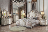 Picardy Fabric & Antique Pearl Eastern King Bed Half Price Furniture