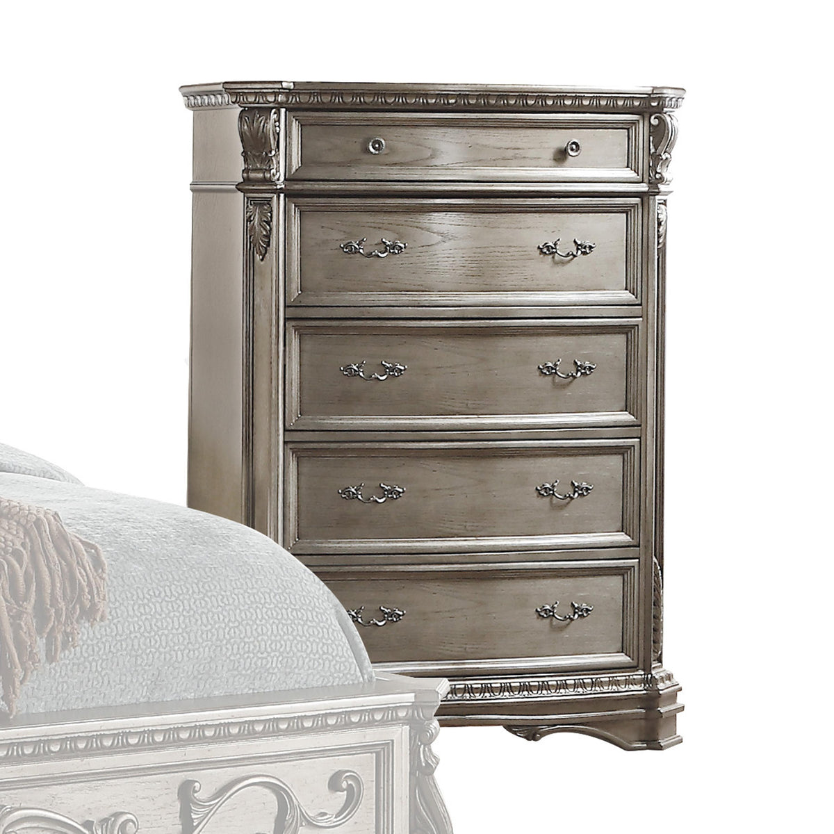 Northville Antique Silver Chest  Half Price Furniture