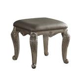 Northville PU & Antique Silver Vanity Stool Half Price Furniture