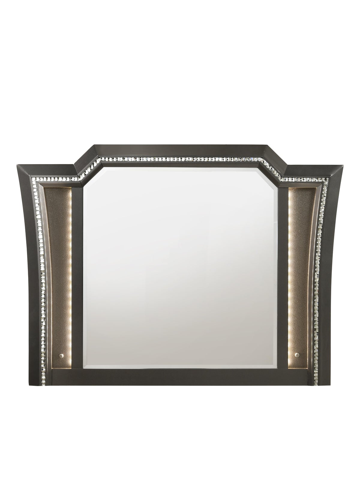 Kaitlyn Metallic Gray Mirror Half Price Furniture