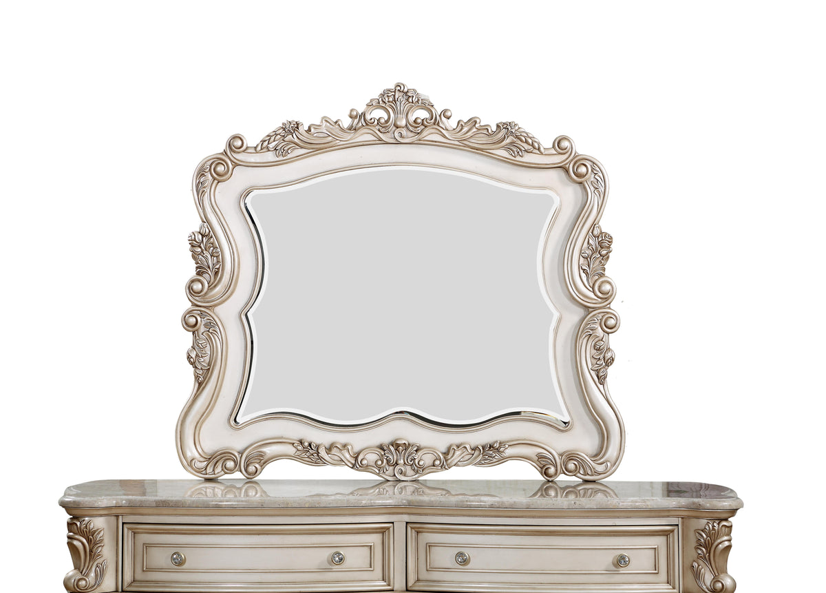 Gorsedd Antique White Mirror  Half Price Furniture