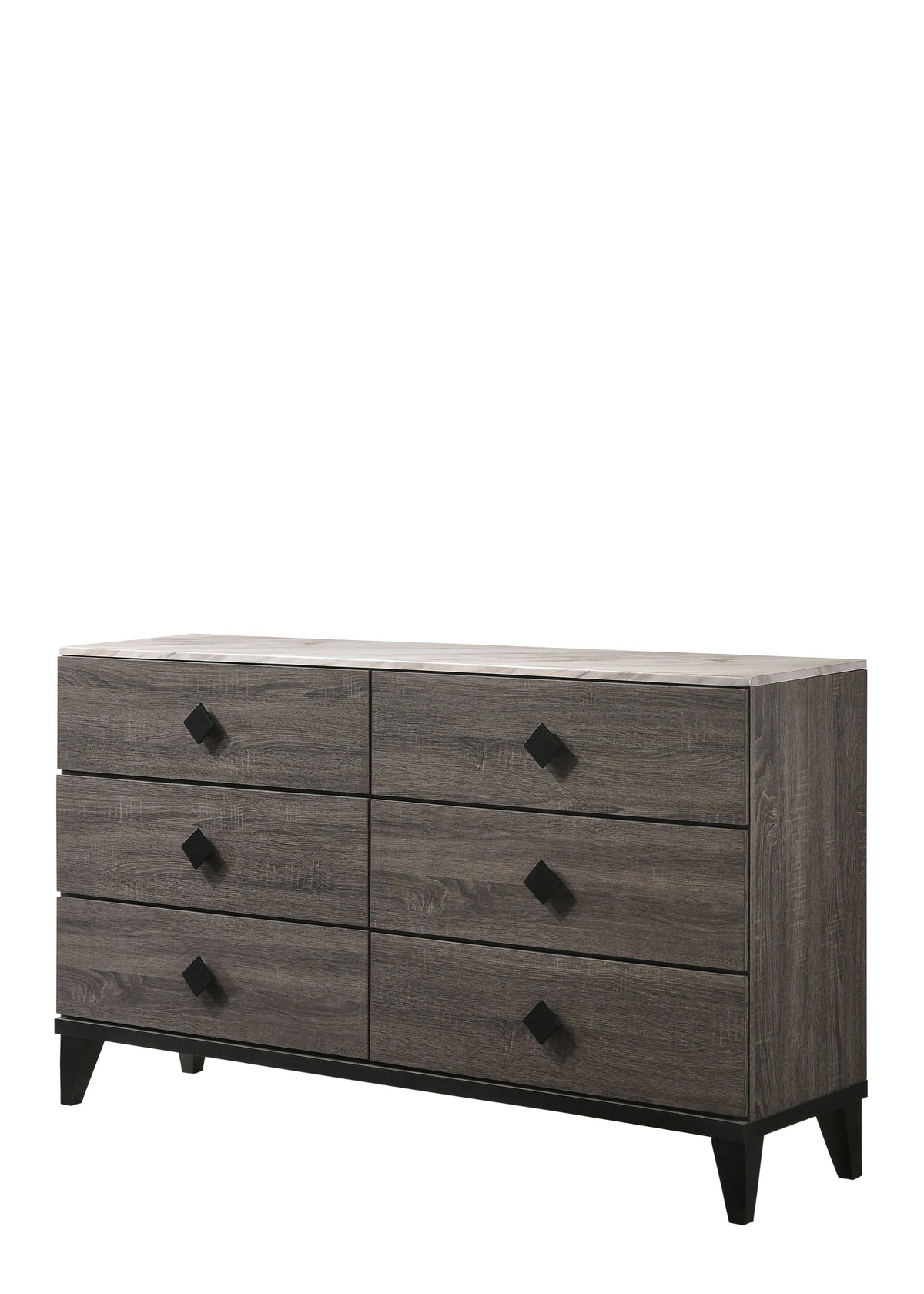 Avantika Faux Marble & Rustic Gray Oak Dresser  Half Price Furniture