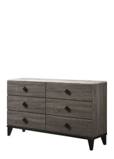 Avantika Faux Marble & Rustic Gray Oak Dresser Half Price Furniture