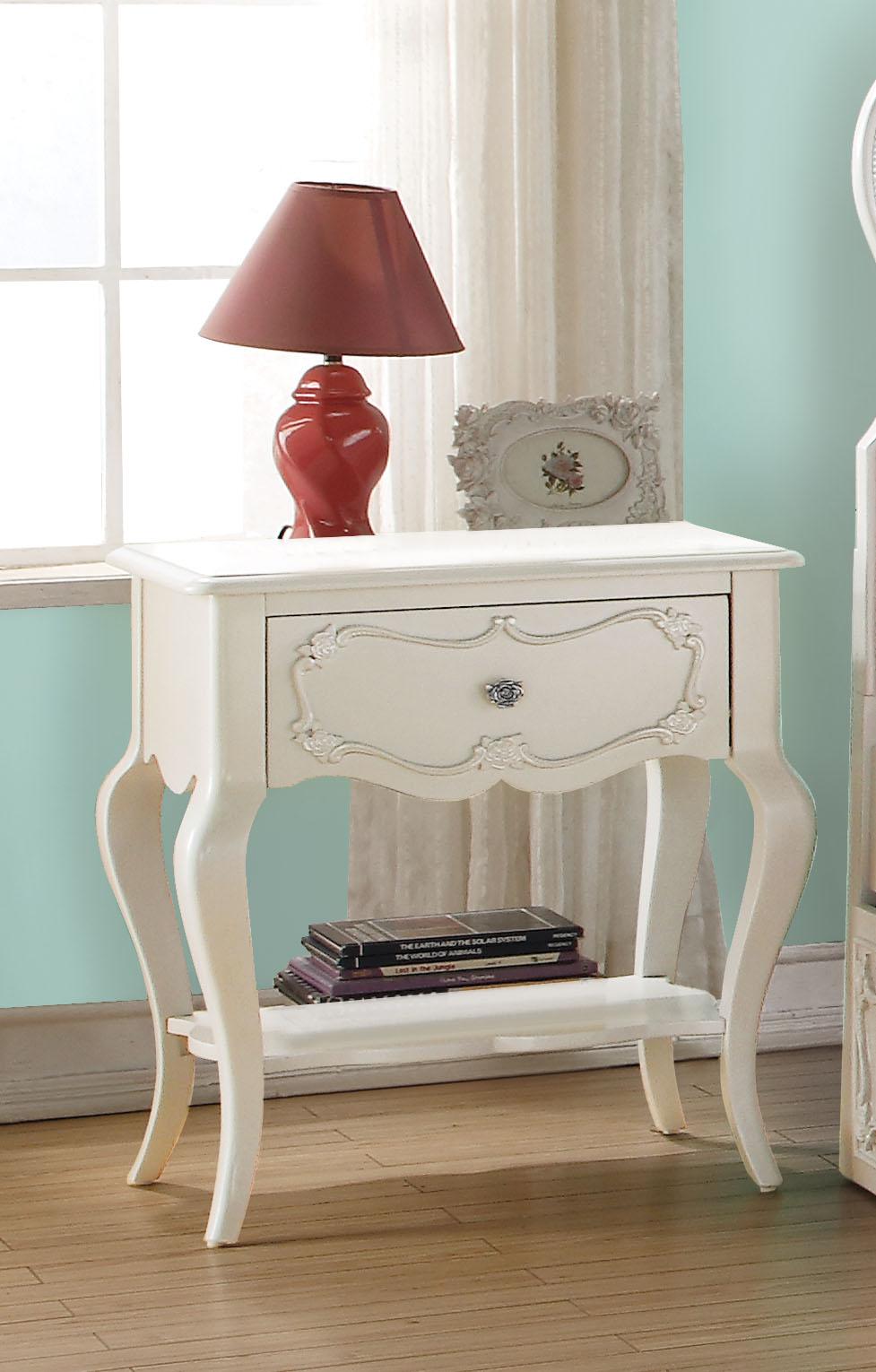 Edalene Pearl White Nightstand Half Price Furniture