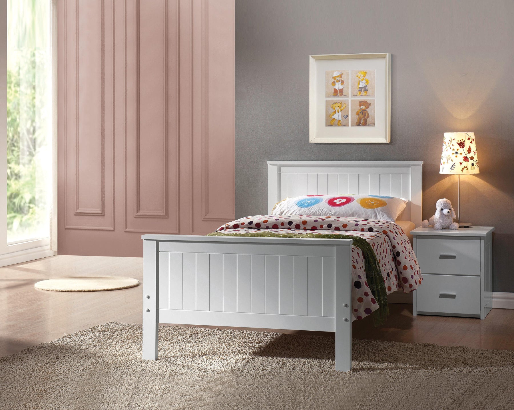 Bungalow White Twin Bed  Half Price Furniture