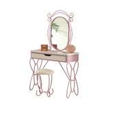 Priya II White & Light Purple Vanity Set  Half Price Furniture