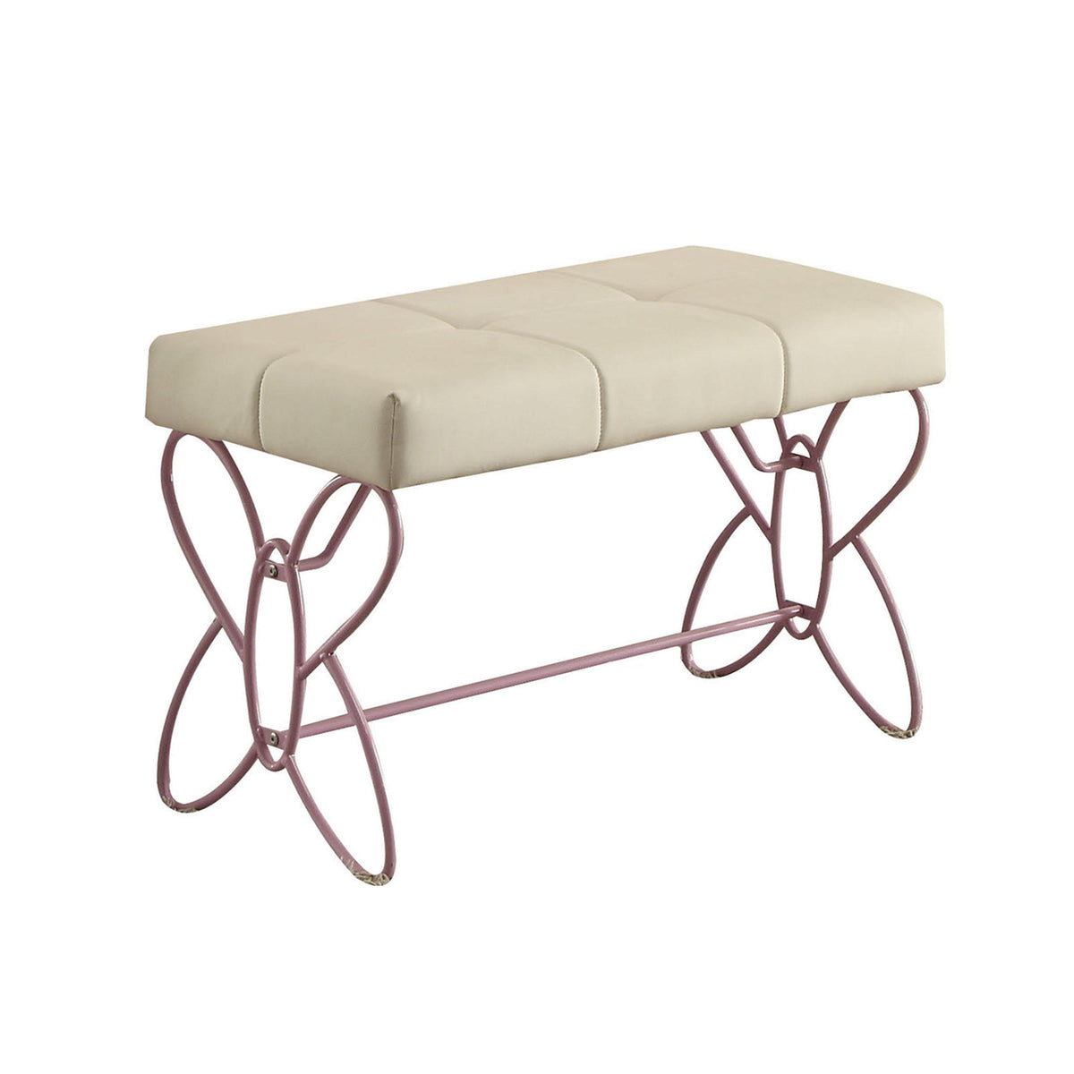 Priya II White & Light Purple Bench  Half Price Furniture