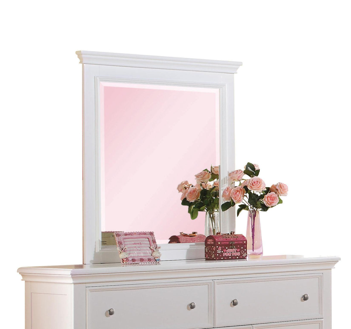 Lacey White Mirror  Half Price Furniture