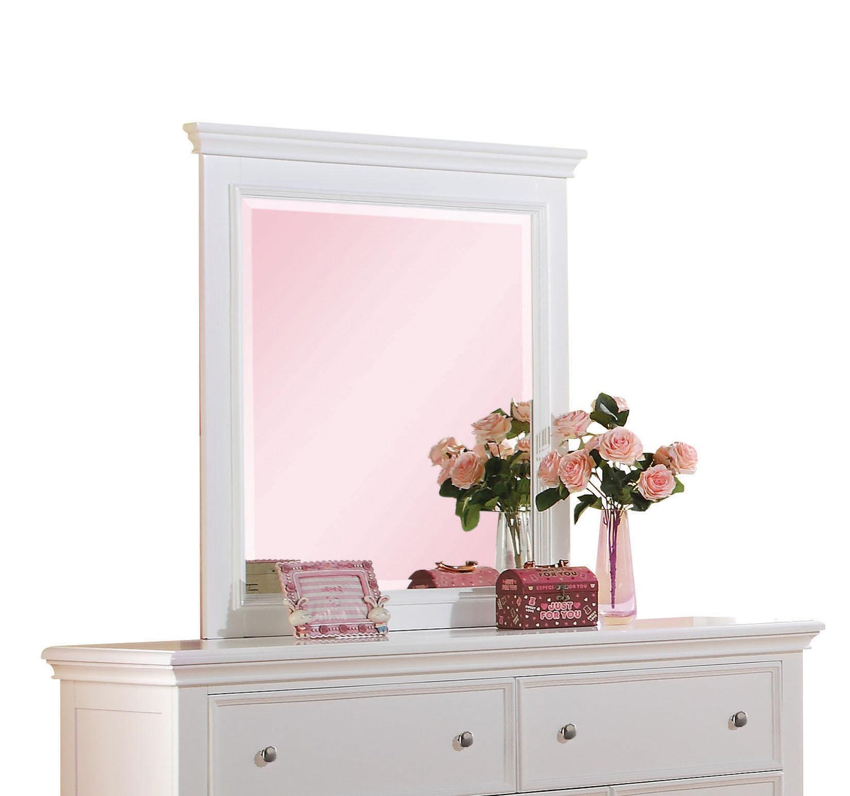 Lacey White Mirror Half Price Furniture