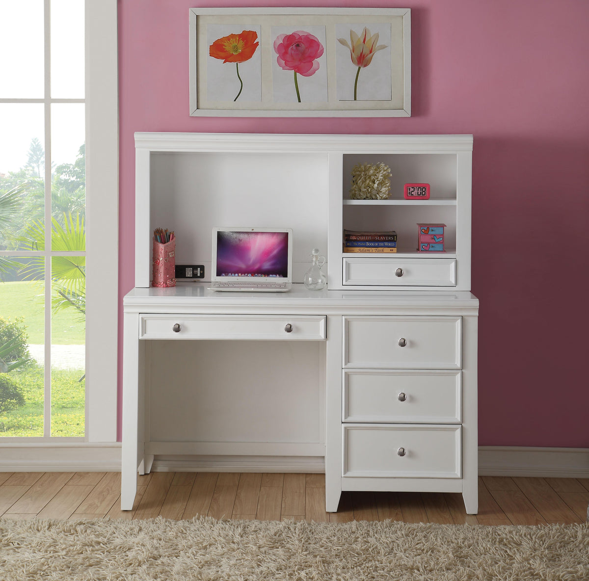 Lacey White Computer Desk  Half Price Furniture