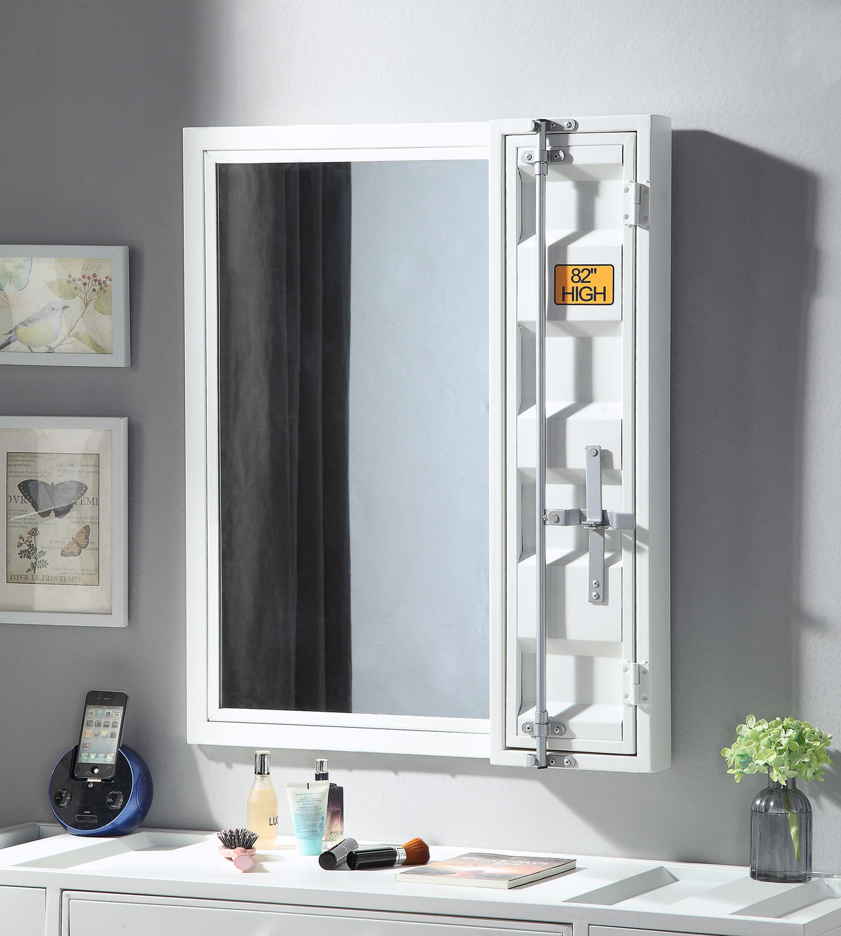 Cargo White Vanity Mirror  Half Price Furniture