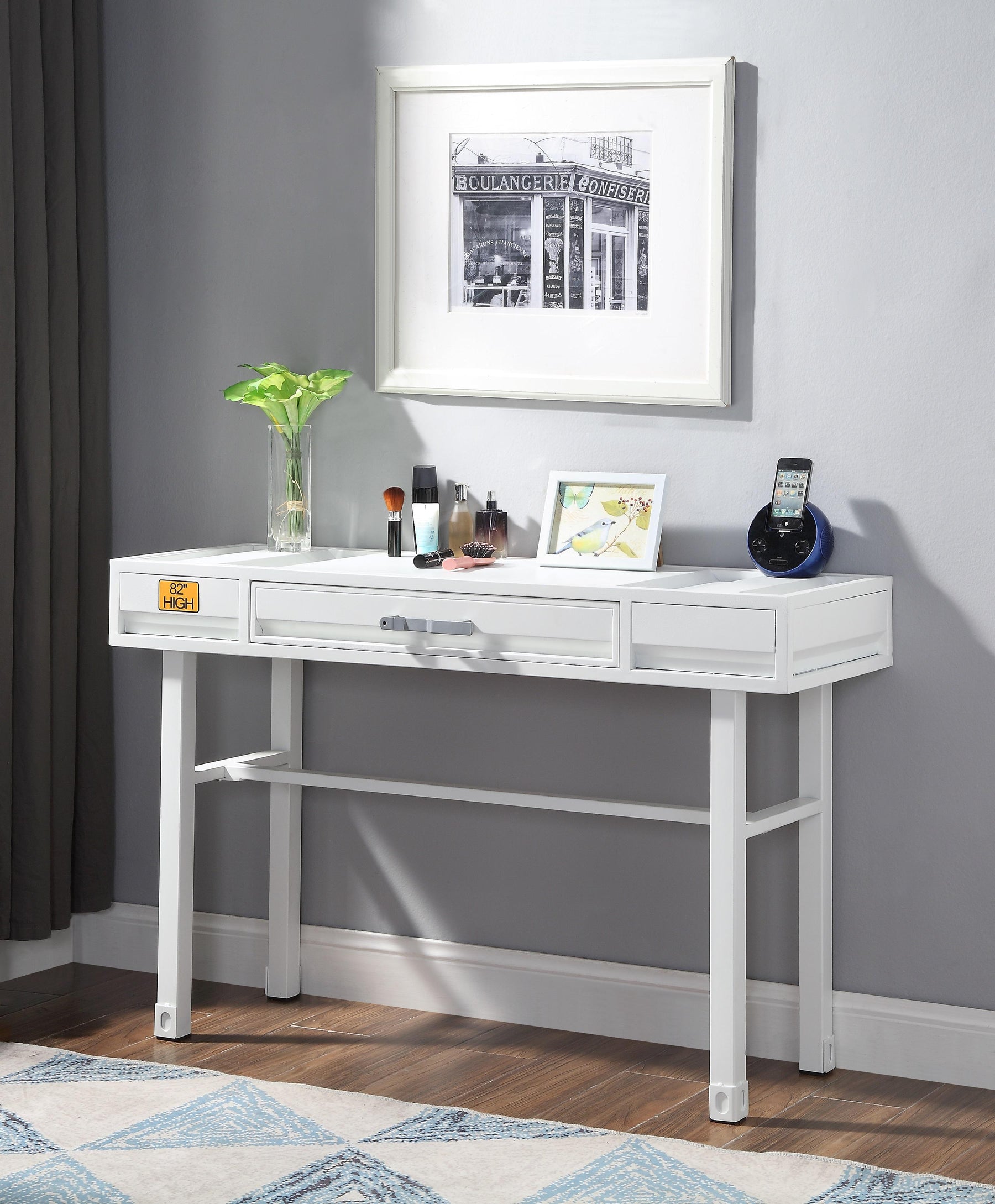 Cargo White Vanity Desk  Half Price Furniture