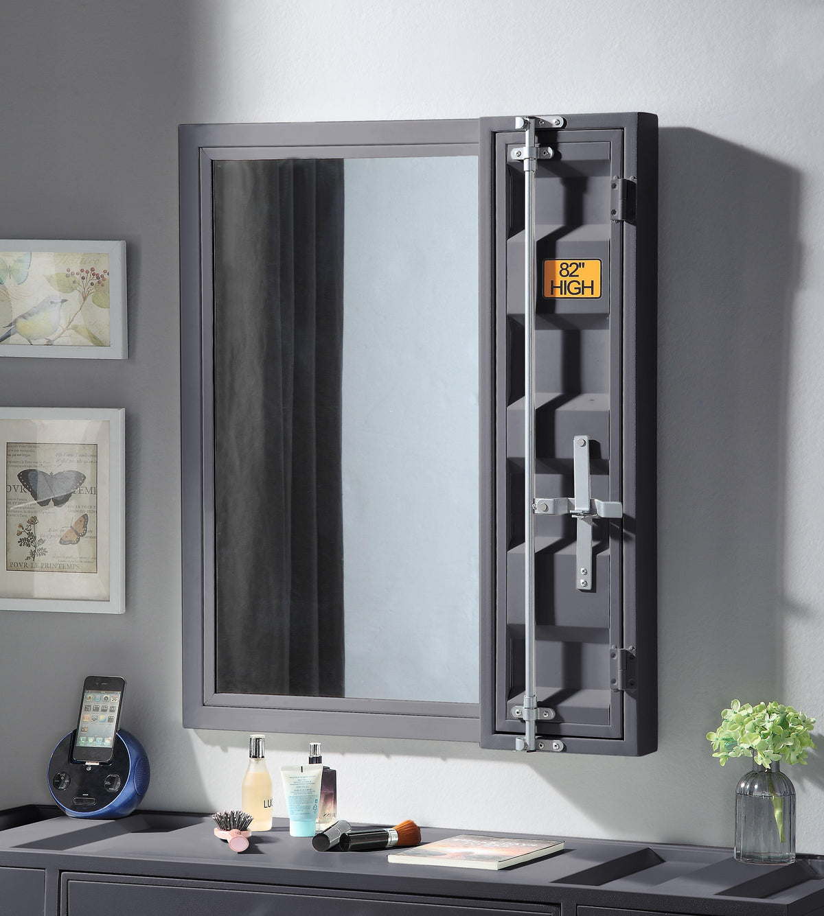 Cargo Gunmetal Vanity Mirror  Half Price Furniture