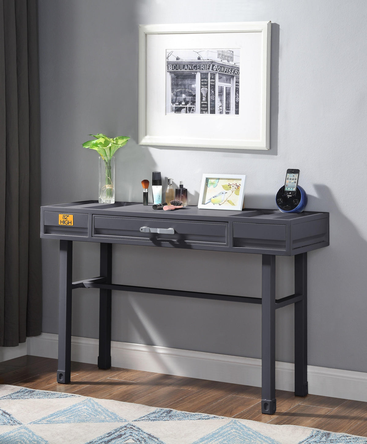 Cargo Gunmetal Vanity Desk  Half Price Furniture