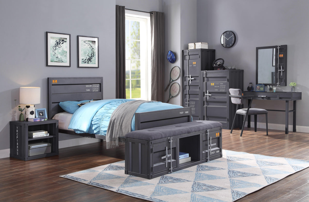 Cargo Gunmetal Twin Bed Half Price Furniture