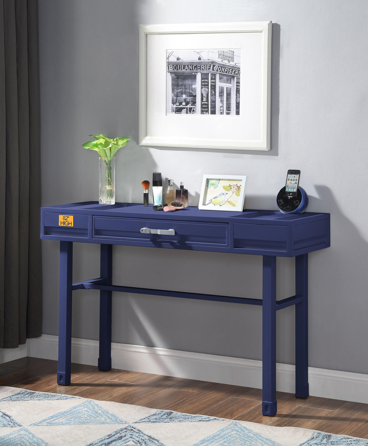 Cargo Blue Vanity Desk  Half Price Furniture