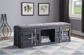 Cargo Gray Fabric & Gunmetal Bench (Storage) Half Price Furniture