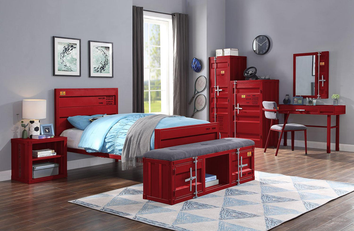 Cargo Red Twin Bed Half Price Furniture