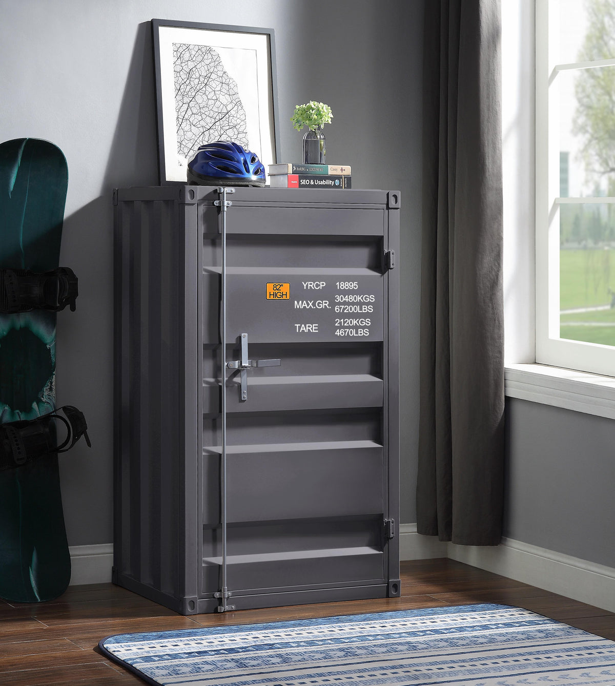 Cargo Gunmetal Chest (Single Door) Half Price Furniture