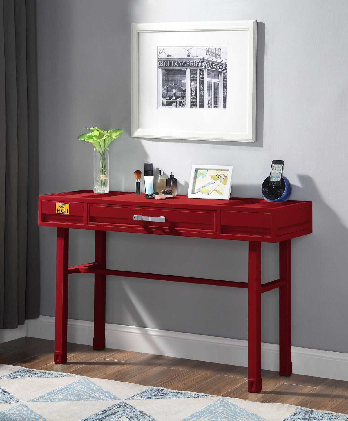 Cargo Red Vanity Desk  Half Price Furniture