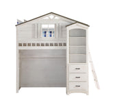Tree House Weathered White & Washed Gray Loft Bed (Twin Size)  Half Price Furniture