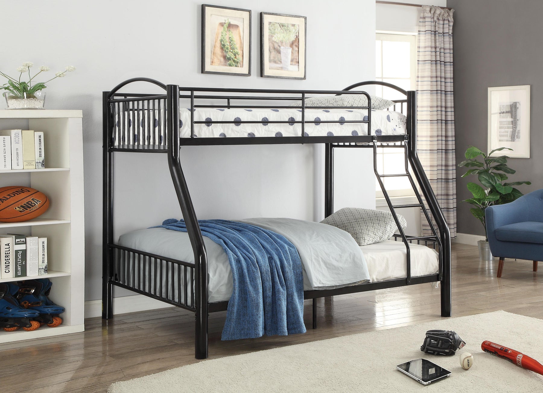 Cayelynn Black Bunk Bed (Twin/Full)  Half Price Furniture