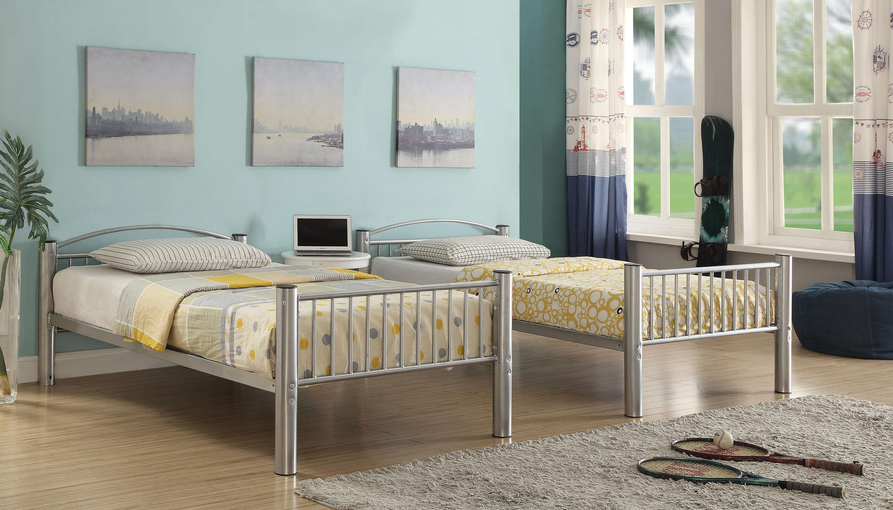 Cayelynn Silver Bunk Bed (Twin/Twin) Half Price Furniture