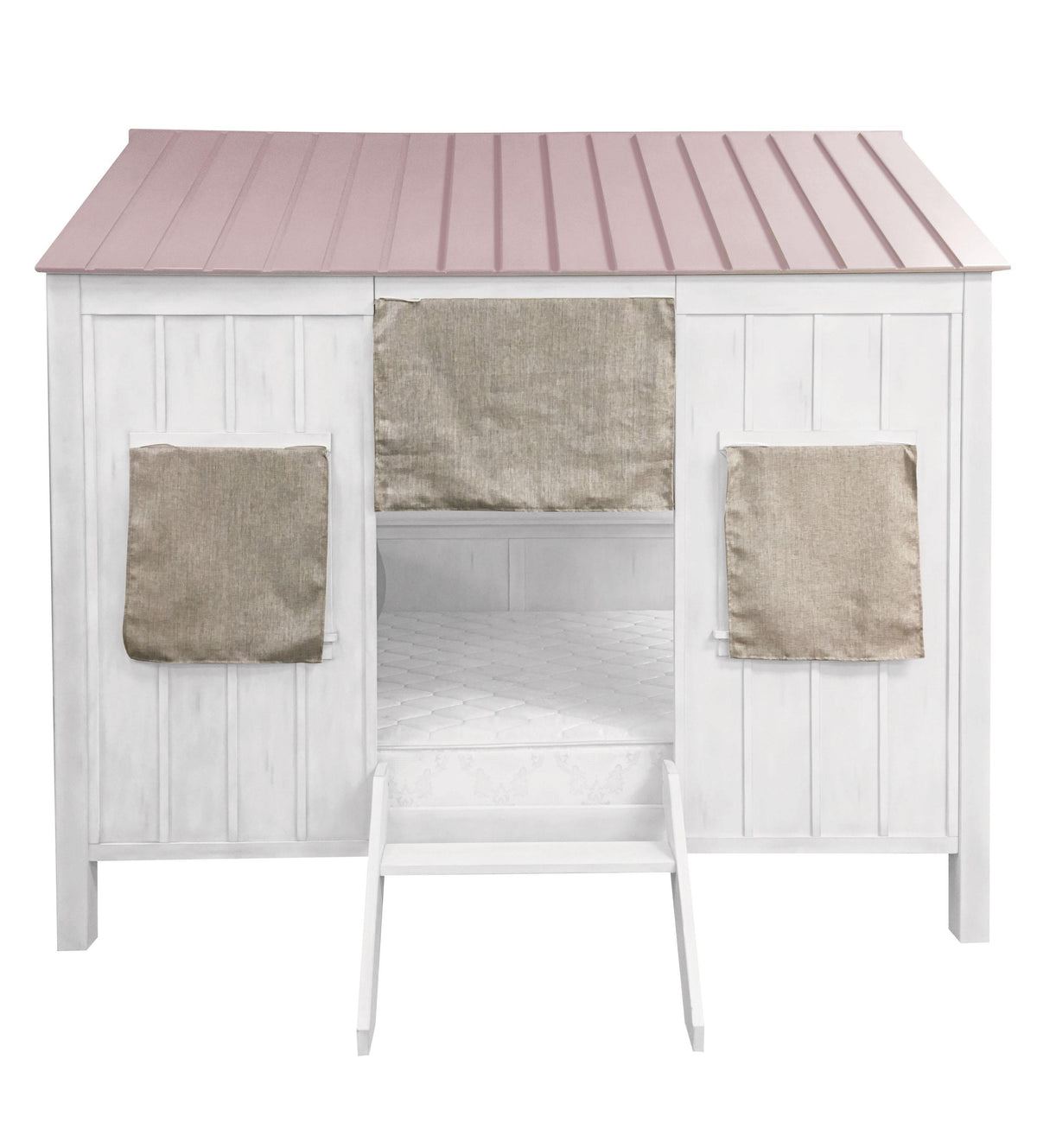 Spring Cottage White & Pink Full Bed Half Price Furniture