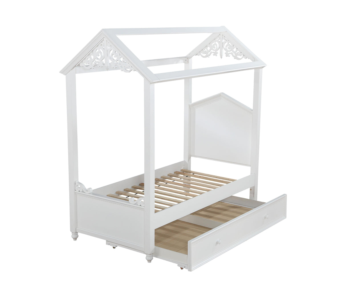 Rapunzel White Twin Bed  Half Price Furniture