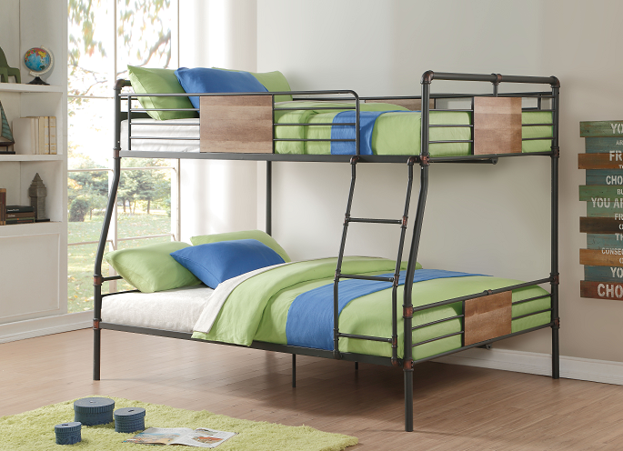 Brantley Sandy Black & Dark Bronze Hand-Brushed Full XL/Queen Bunk Bed Half Price Furniture