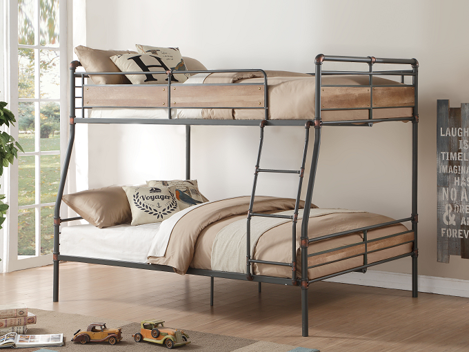 Brantley II Sandy Black & Dark Bronze Hand-Brushed Full XL/Queen Bunk Bed Half Price Furniture