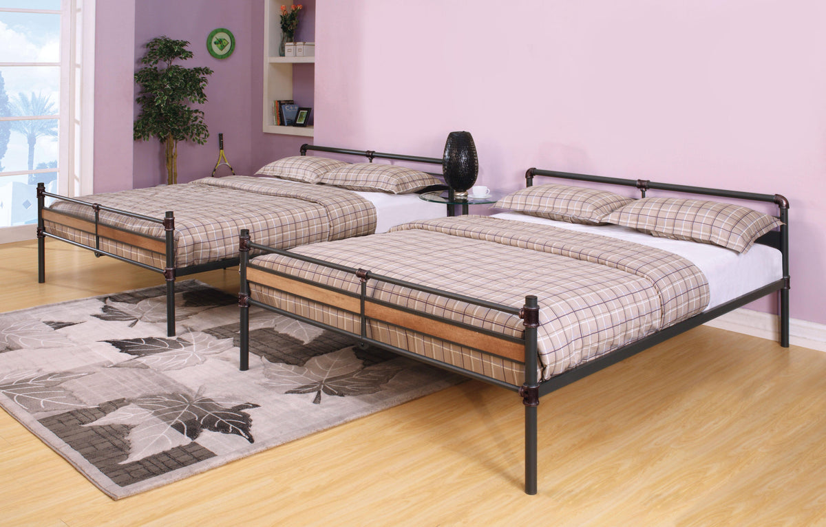 Brantley II Sandy Black & Dark Bronze Hand-Brushed Bunk Bed (Queen/Queen)  Half Price Furniture