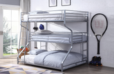 Caius II Silver Bunk Bed (Triple Full/Twin/Queen) Half Price Furniture