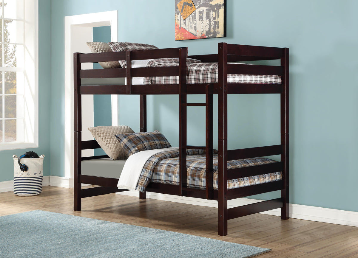 Ronnie Espresso Bunk Bed (Twin/Twin) Half Price Furniture