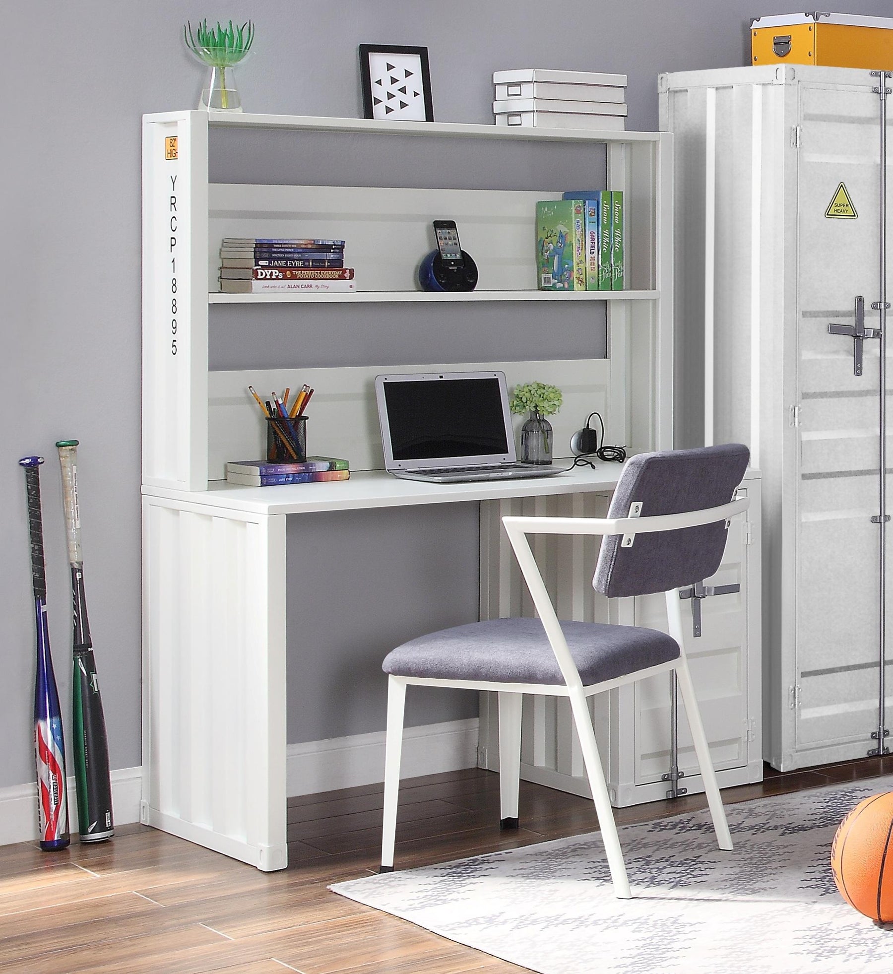 Cargo White Desk & Hutch Half Price Furniture