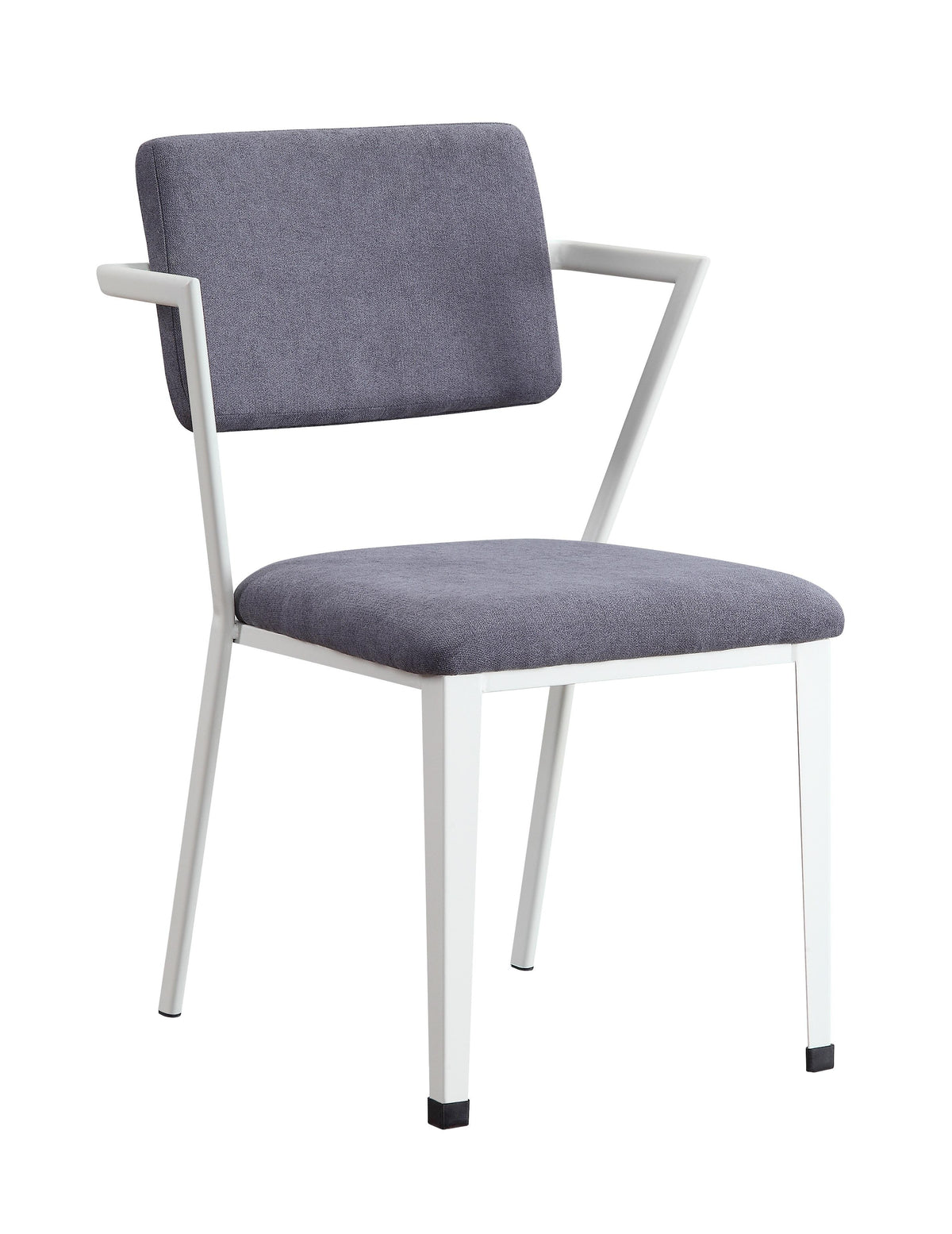 Cargo Gray Fabric & White Chair  Half Price Furniture