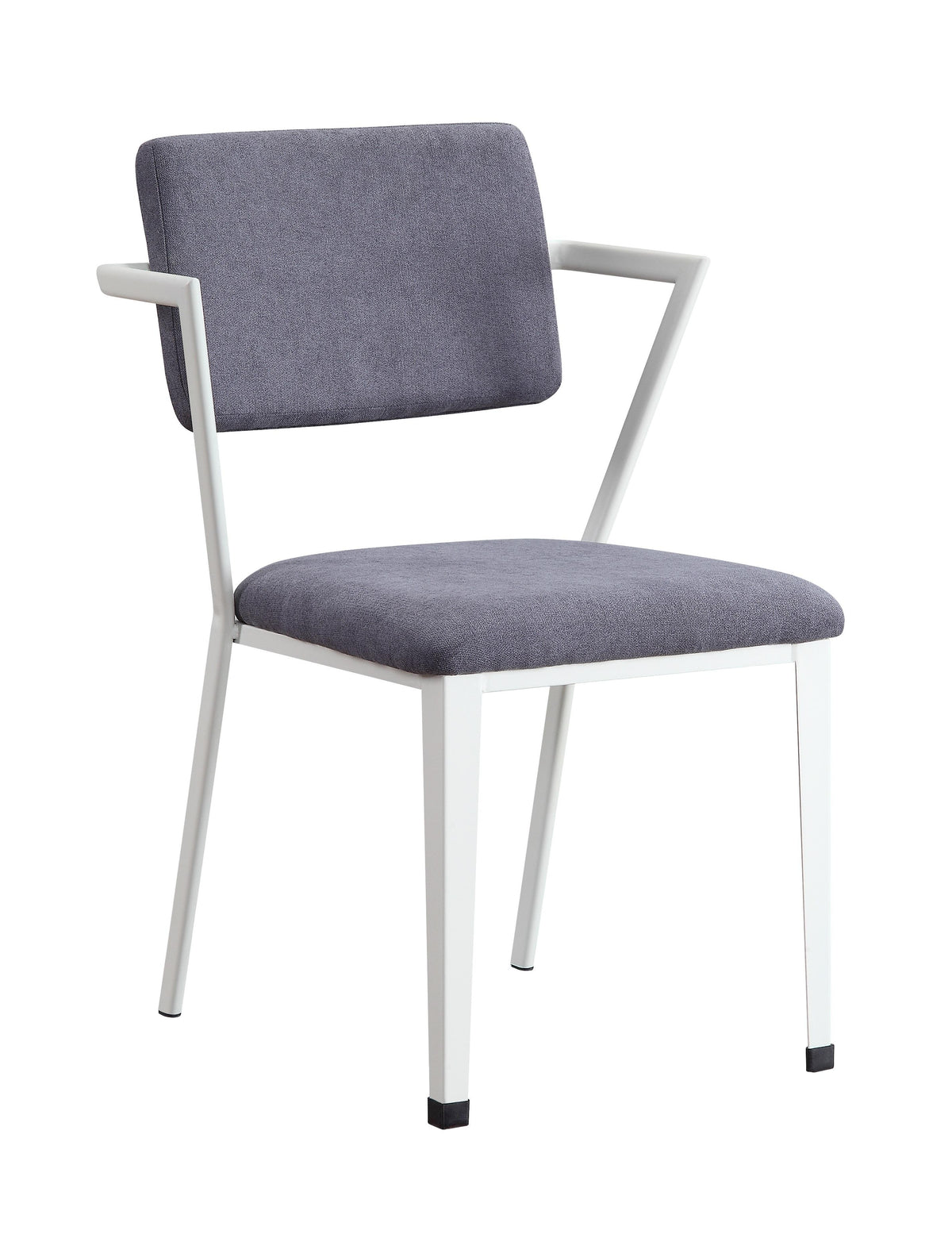 Cargo Gray Fabric & White Chair Half Price Furniture