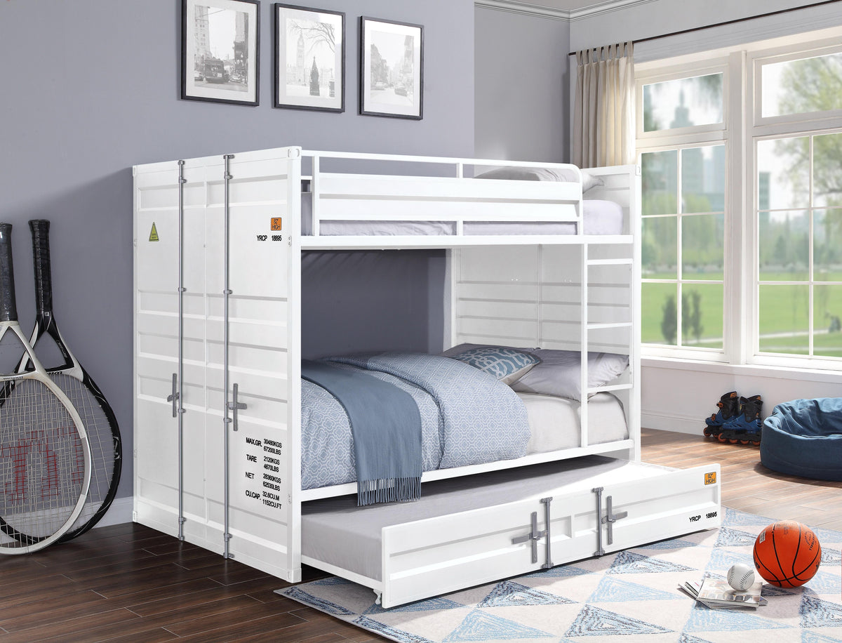 Cargo White Bunk Bed (Full/Full)  Half Price Furniture