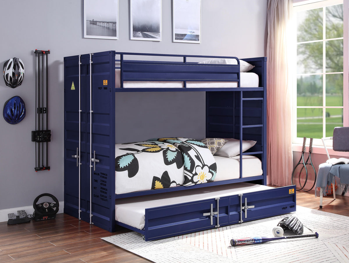 Cargo Blue Bunk Bed (Twin/Twin)  Half Price Furniture