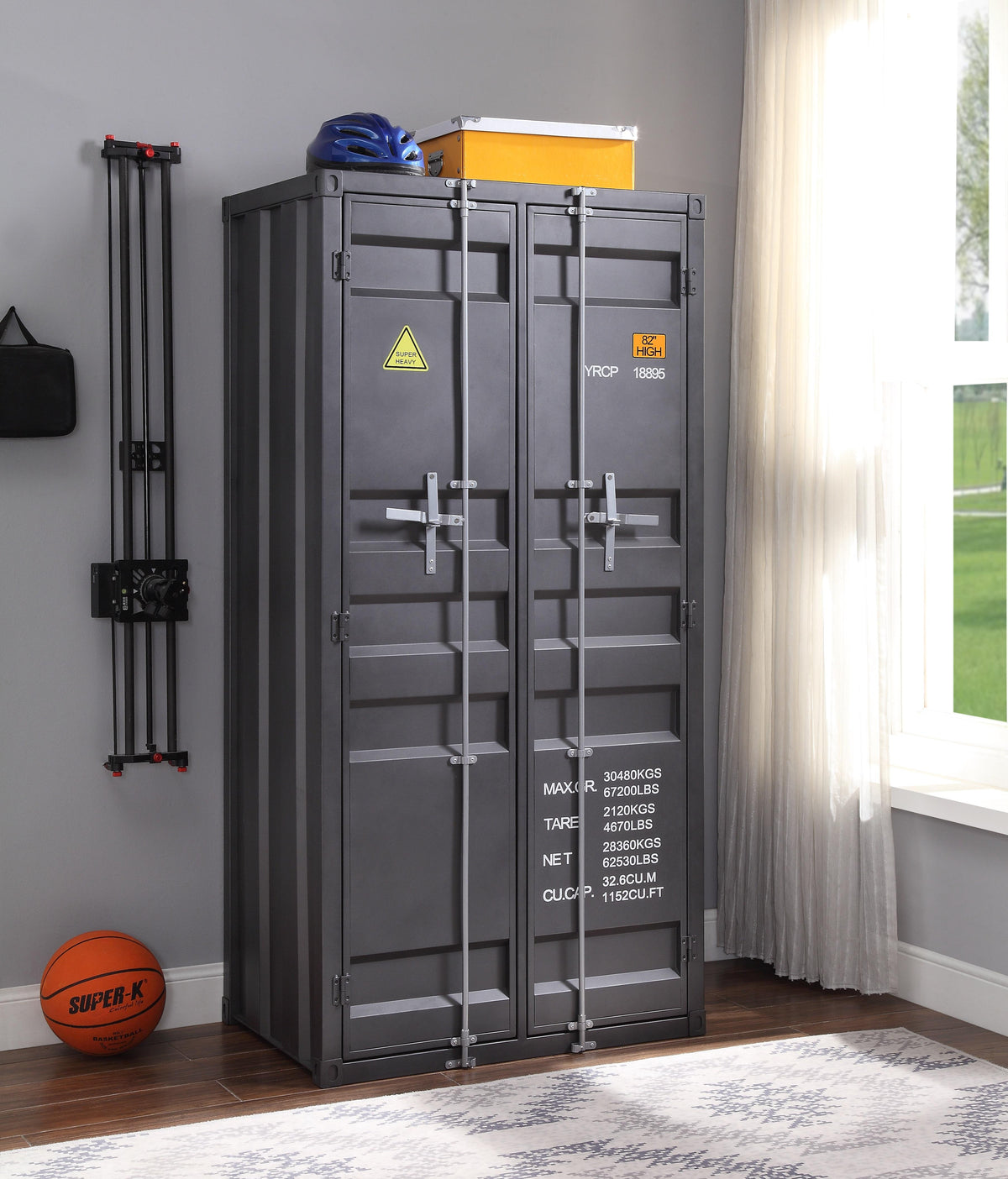 Cargo Gunmetal Wardrobe (Double Door) Half Price Furniture