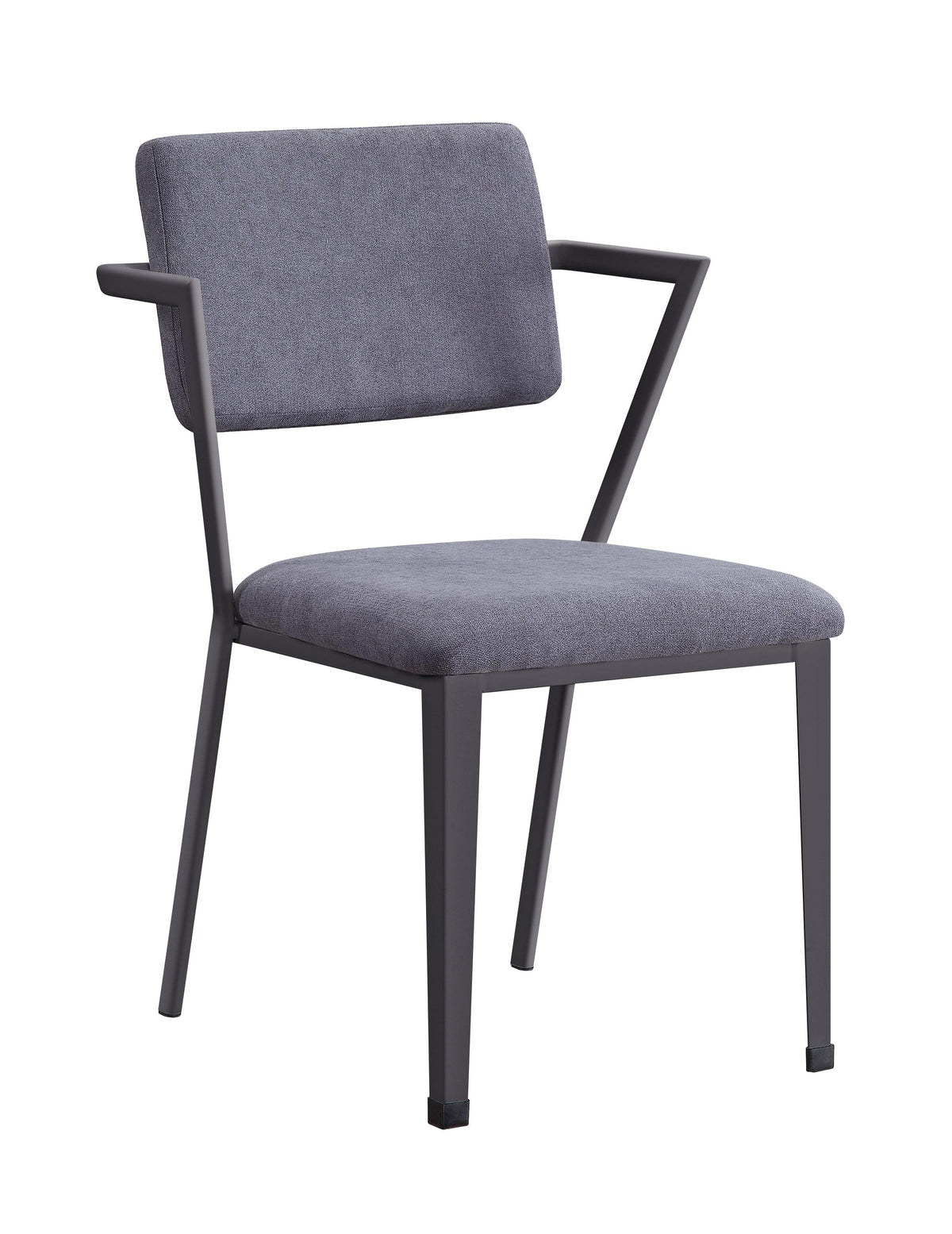 Cargo Gray Fabric & Gunmetal Chair Half Price Furniture