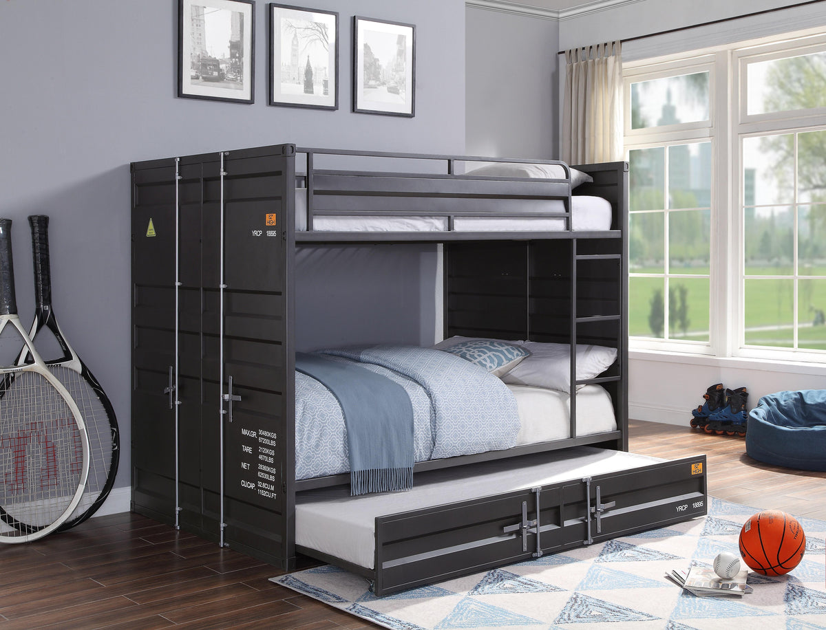 Cargo Gunmetal Bunk Bed (Full/Full)  Half Price Furniture