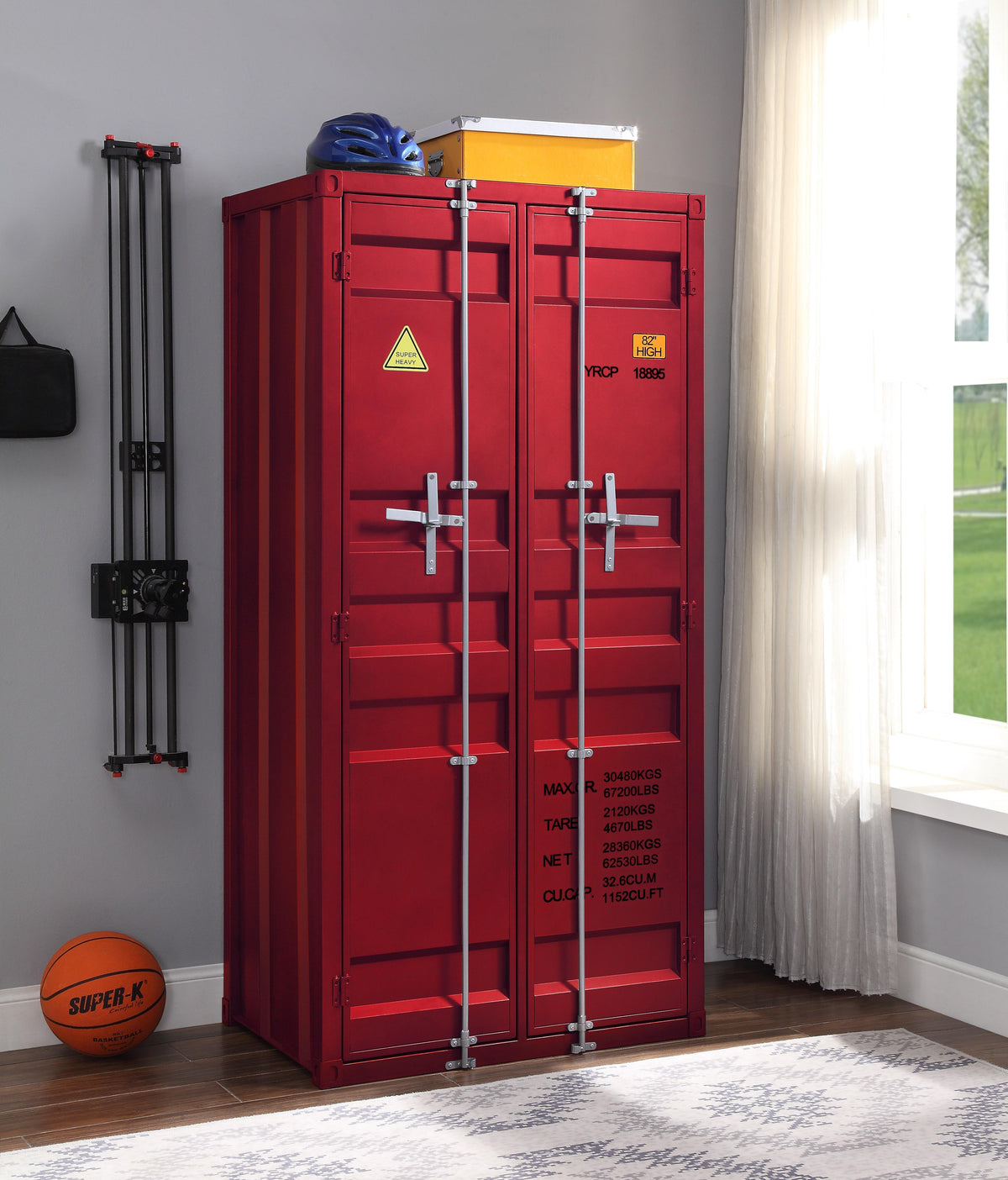 Cargo Red Wardrobe (Double Door)  Half Price Furniture